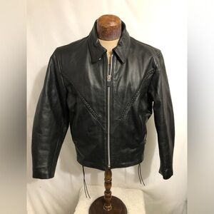 Womens Genuine Black Leather Jacket. Size XL. Purchased in Italy. Like New.